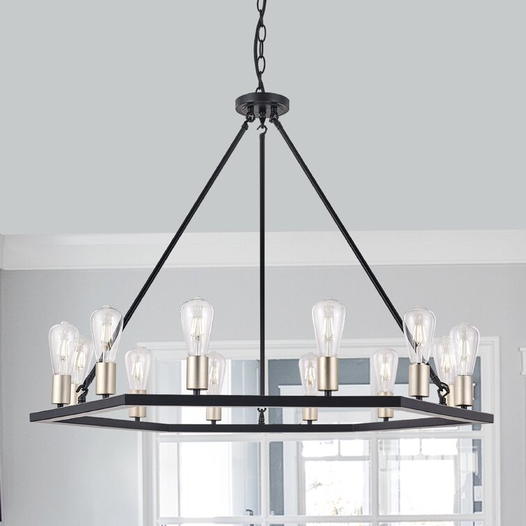 Wagon wheel deals chandelier with shades